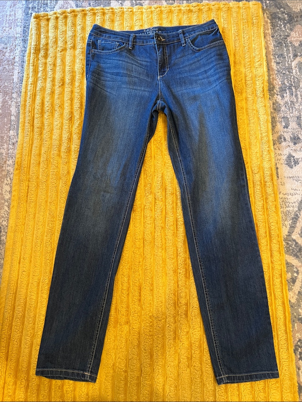 Ruff Hewn Women's Skinny Jeans in Dark Blue Wash